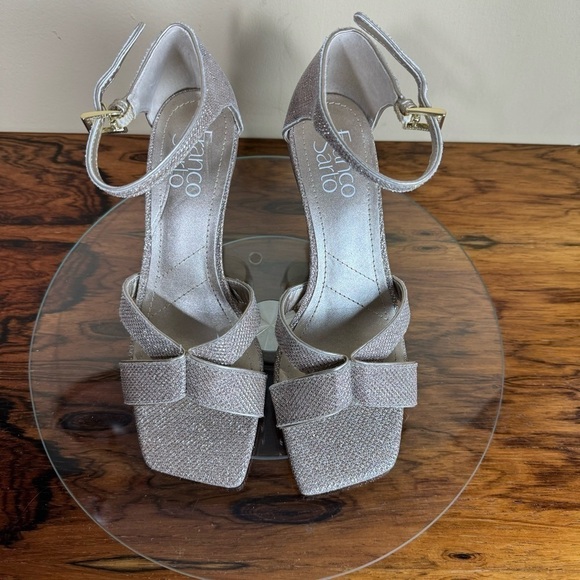 Franco Sarto Rania Ankle Strap Sandal - platinum glitter - size 6 - Picture 11 of 16